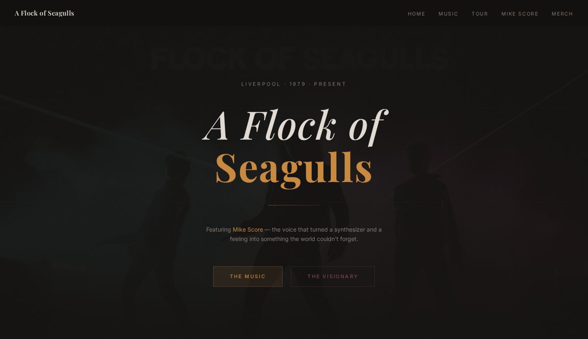 A Flock of Seagulls — website preview
